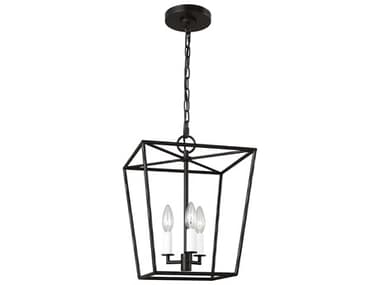 Visual Comfort Studio Viota 3-Light Aged Iron Black Mini Pendant VCSEC1353AI