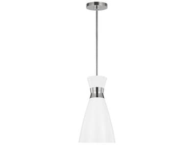 Visual Comfort Studio Heath 8" 1-Light Polished Nickel Mini Pendant VCSEP1221MWTPN