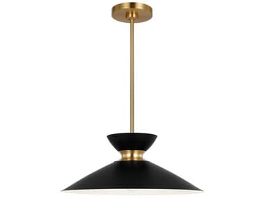 Visual Comfort Studio Heath 1-Light Midnight Black Burnished Brass Pendant VCSEP1231MBKBBS