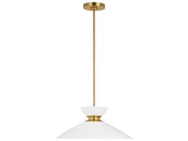 Visual Comfort Studio Heath 1-Light Matte White Burnished Brass Pendant VCSEP1231MWTBBS