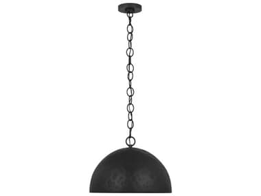 Visual Comfort Studio Whare 1-Light Aged Iron Black Dome Pendant VCSEP1251AI