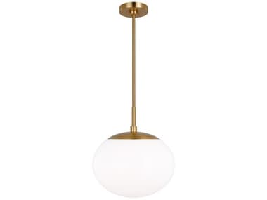 Visual Comfort Studio Lune 12" 1-Light Burnished Brass Globe Mini Pendant VCSEP1341BBS