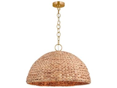 Visual Comfort Studio Cay 24" 3-Light Burnished Brass Dome Pendant VCSEP1373BBS