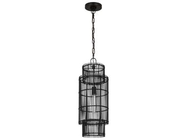 Visual Comfort Studio Elio 10" 1-Light Aged Iron Black Cylinder Mini Pendant VCSEP1411AI