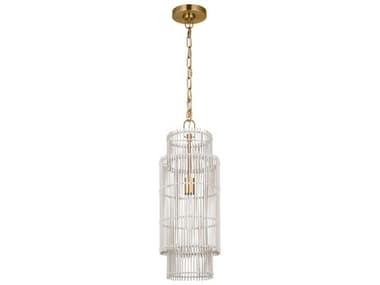 Visual Comfort Studio Elio 10" 1-Light Burnished Brass Cylinder Mini Pendant VCSEP1411BBS