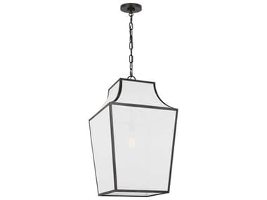 Visual Comfort Studio Arnio 16" 1-Light Aged Iron Black Lantern Pendant VCSEP1421AI