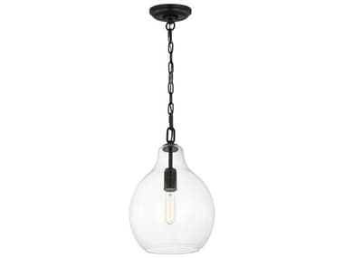 Visual Comfort Studio Magnus 10" 1-Light Aged Iron Black Mini Pendant VCSEP1451AI