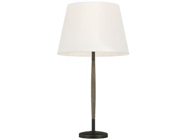 Visual Comfort Studio Ferrelli Weathered Oak Wood White Linen Buffet Lamp VCSET1161WDO1