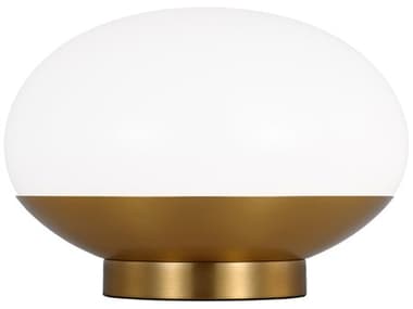 Visual Comfort Studio Lune Burnished Brass Milk White Glass Table Lamp VCSET1471BBS1