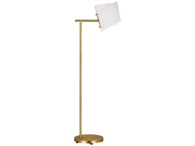 Visual Comfort Studio Paerero 56" Tall Burnished Brass White Paper Floor Lamp VCSET1501BBS1