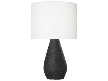 Visual Comfort Studio Breccia Black Wash White Linen Fabric Buffet Lamp VCSET1531BLW