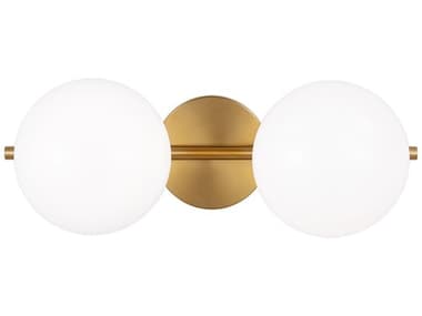 Visual Comfort Studio Lune 17" Wide 2-Light Burnished Brass Vanity Light VCSEV1012BBS