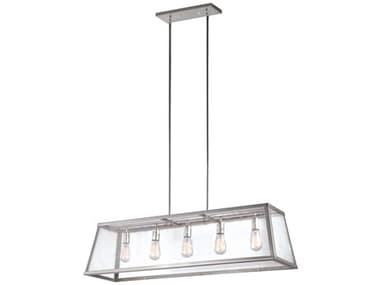 Visual Comfort Studio Harrow 44" 5-Light Polished Nickel Linear Island Pendant VCSF30735PN