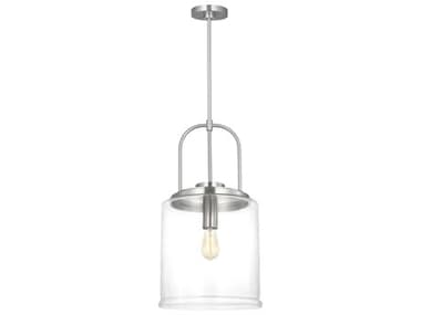 Visual Comfort Studio Anders 1-Light Brushed Nickel Cylinder Pendant VCSGLP1051BS