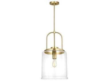 Visual Comfort Studio Anders 1-Light Satin Brass Cylinder Pendant VCSGLP1051SB
