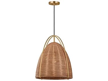 Visual Comfort Studio Norman 1-Light Burnished Brass Brown Dome Pendant VCSGLP1071BBSBRTN