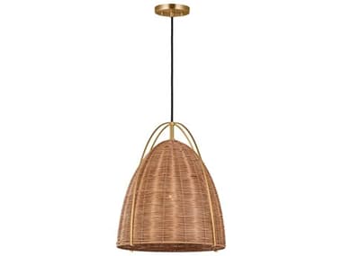 Visual Comfort Studio Norman 1-Light Burnished Brass Brown Dome Pendant VCSGLP1081BBSBRTN