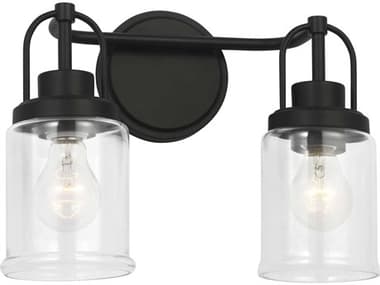 Visual Comfort Studio Anders 2-Light Midnight Black Vanity Light VCSGLV1072MBK