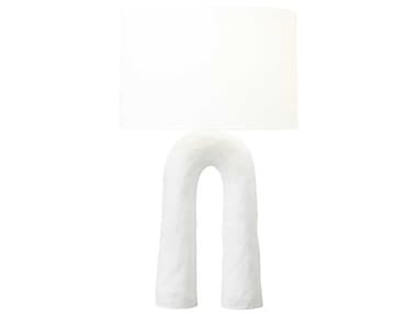 Visual Comfort Studio Aura Matte White Linen Buffet Lamp VCSHT1051MWC1