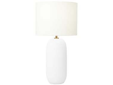 Visual Comfort Studio Fanny Matte White Ceramic Linen Fabric Buffet Lamp VCSHT1061MWC1