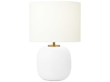 Visual Comfort Studio Fanny Matte White Ceramic Linen Fabric Table Lamp VCSHT1071MWC1