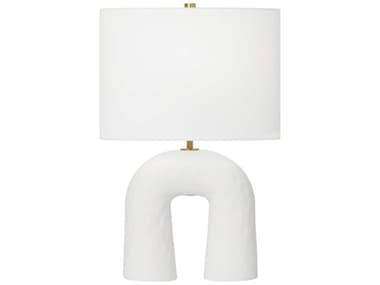 Visual Comfort Studio Aura Matte White Linen Table Lamp VCSHT1081MWC1