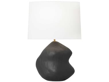 Visual Comfort Studio Broxton Rough Black White Linen Table Lamp VCSHT1091RBC1