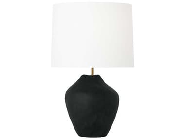 Visual Comfort Studio Cadley Rough Black White Linen Buffet Lamp VCSHT1111RBC1