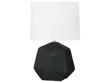 Visual Comfort Studio Tallulah Rough Black White Linen Buffet Lamp VCSHT1121RBC1