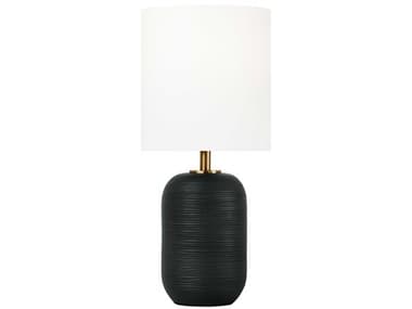 Visual Comfort Studio Fanny Rough Black White Linen Table Lamp VCSHT1141RBC1