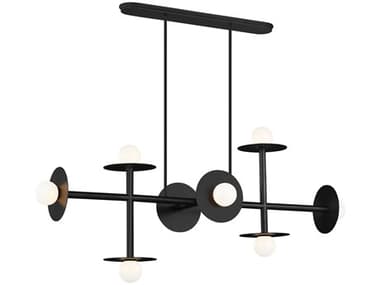 Visual Comfort Studio Nodes 8-Light Midnight Black Globe Linear Island Pendant VCSKC1008MBK