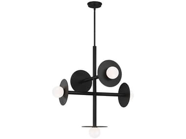 Visual Comfort Studio Nodes 27" Wide 5-Light Midnight Black Globe Linear Chandelier VCSKC1035MBK