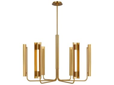 Visual Comfort Studio Carson 36" Wide 1-Light Burnished Brass Linear Chandelier VCSKC1076BBS