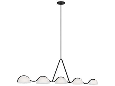 Visual Comfort Studio Nido 5-Light Midnight Black Linear Island Pendant VCSKC1125MBK