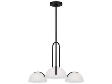 Visual Comfort Studio Nido 3-Light Midnight Black Dome Chandelier VCSKC1133MBK