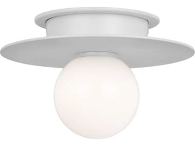 Visual Comfort Studio Nodes 1-Light Matte White Globe Semi Flush Mount VCSKF1001MWT