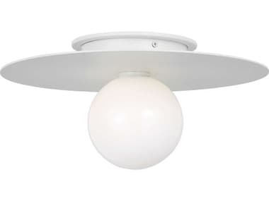 Visual Comfort Studio Nodes 1-Light Matte White Globe Flush Mount VCSKF1011MWT