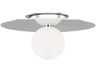 Visual Comfort Studio Nodes 14" 1-Light Polished Nickel Globe Round Flush Mount VCSKF1011PN