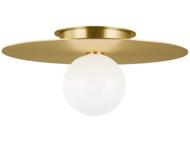 Visual Comfort Studio Nodes 17" 1-Light Burnished Brass Globe Round Flush Mount VCSKF1021BBS