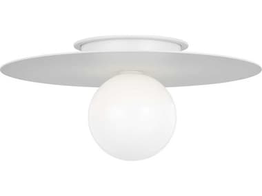 Visual Comfort Studio Nodes 1-Light Matte White Globe Flush Mount VCSKF1021MWT