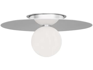 Visual Comfort Studio Nodes 17" 1-Light Polished Nickel Globe Round Flush Mount VCSKF1021PN