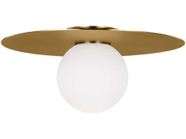 Visual Comfort Studio Nodes 24" 1-Light Burnished Brass Globe Round Flush Mount VCSKF1101BBS