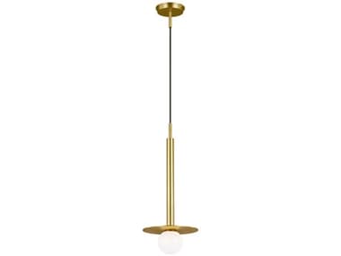 Visual Comfort Studio Nodes 8" 1-Light Burnished Brass Globe Mini Pendant VCSKP1001BBS