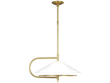 Visual Comfort Studio Gesture 18" 2-Light Burnished Brass Pendant VCSKP1071BBS