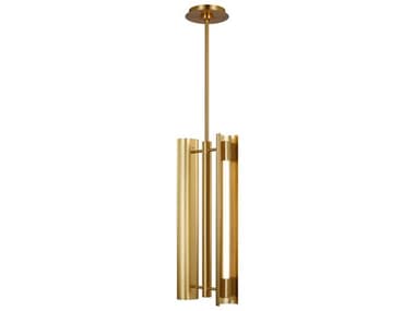 Visual Comfort Studio Carson 1-Light Burnished Brass Linear Mini Pendant VCSKP1092BBS