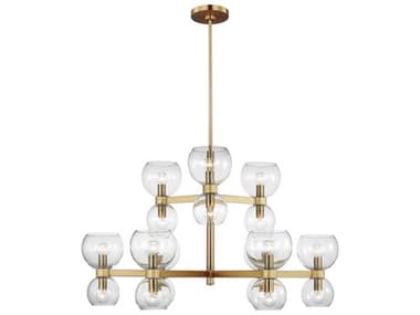 Visual Comfort Studio Londyn 18-Light Burnished Brass Tiered Chandelier VCSKSC10018BBSCG