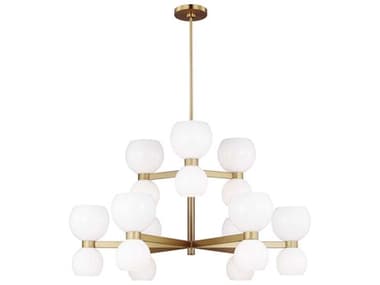 Visual Comfort Studio Londyn 36" Wide 18-Light Burnished Brass Tiered Chandelier VCSKSC10018BBSMG