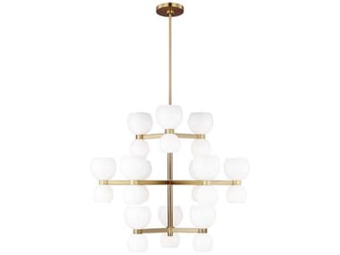 Visual Comfort Studio Londyn 24-Light Burnished Brass Tiered Chandelier VCSKSC10124BBSMG