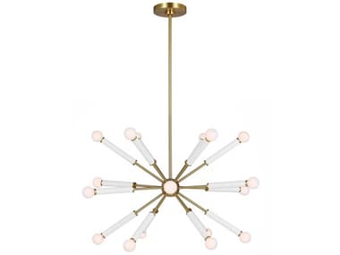 Visual Comfort Studio Monroe 18-Light Burnished Brass Sputnik Chandelier VCSKSC10518BBSGW