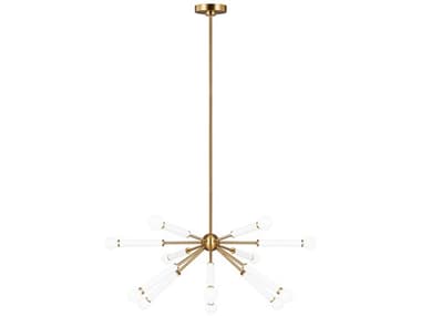 Visual Comfort Studio Monroe 12-Light Burnished Brass Sputnik Chandelier VCSKSC10612BBSGW